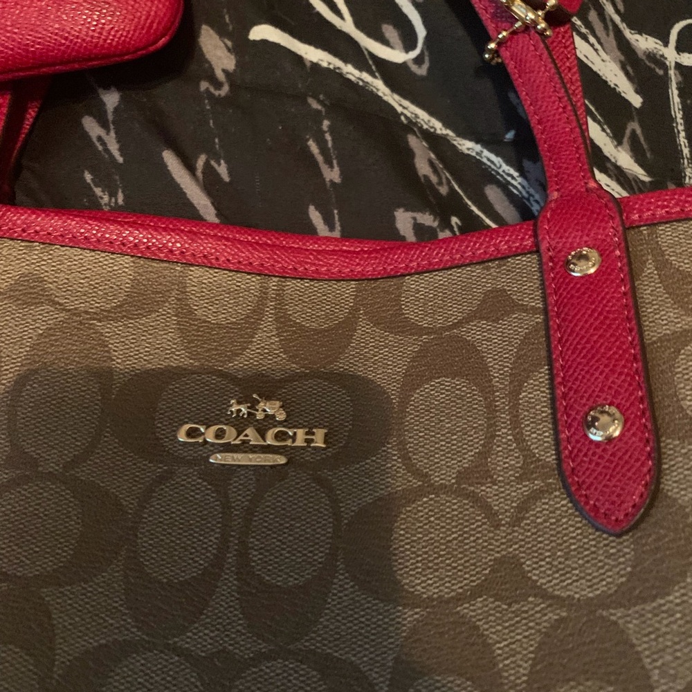 Coach purse with red handles!